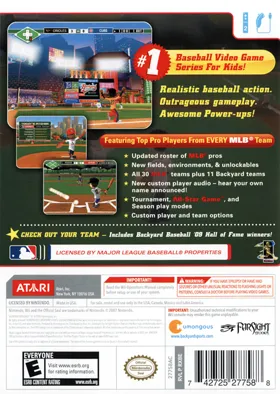 Backyard Baseball '10 box cover back